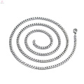 Longueur faite sur commande en gros 3mm 5mm haut collier de chaîne en acier inoxydable poli